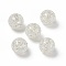 Transparent Crackle Acrylic Bead, Round, White, 14x12.5mm, Hole: 3.7mm, 375pcs/500g