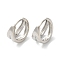 Rack Plating Brass Earrings, Long-Lasting Plated, Lead Free & Cadmium Free, Split Earrings, Platinum, 13.5x8mm