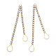 Цепочка из латуни со стразами и каплевидными подвесками KK-N216-425-03LG-2
