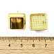 Серьги-гвоздики из латуни с тигровым глазом EJEW-B120-05G-07-3