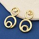 Серьги-гвоздики с круглыми кольцами из латуни EJEW-F389-20G-2
