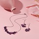 Набор украшений из бисера с кусочками натурального аметиста SJEW-JS01231-03-2