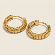 Серьги-кольца из нержавеющей стали в полоску PO8837