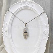 Европейский минималистский кулон из пластика CCB с железным кабелем и цепочкой для женщин и девочек WF8696-1