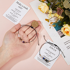 2 шт. 2 стиля плетеных браслетов из бусин из натурального кварца&nbsp;BJEW-FH0001-06A