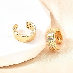 Латунные серьги-манжеты из прозрачного кубического циркония&nbsp;EJEW-F370-13G