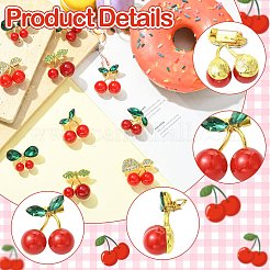 10 шт. 5 стиля вишневый сплав горный хрусталь брошь булавки для одежды рюкзак&nbsp;JEWB-CJ0001-82