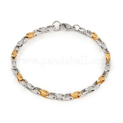 Браслеты-цепочки из нержавеющей стали 201 звено для мужчин и женщин BJEW-B143-03GP