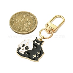 4 шт. 4 стиля кошачий череп сплав эмалированный кулон украшение HJEW-JM02805