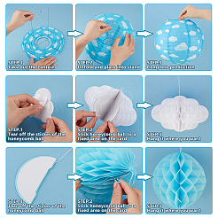 23 шт. 5 стиля бумажных сотовых фонарей-подвесок&nbsp;AJEW-OC0015-12