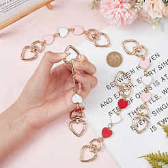 4 шт. 2 цвета сплав эмаль сердце ссылка ремешок удлинитель для кошелька&nbsp;PURS-CP0001-01