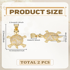 2шт латунные подвески с микропаве и кубическим цирконием&nbsp;ZIRC-LP0001-49