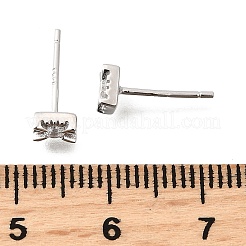 925 серьги-гвоздики из стерлингового серебра с прозрачным кубическим цирконием&nbsp;EJEW-Q030-05P