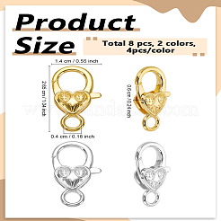 Застежки когтей омара в виде сердца в тибетском стиле&nbsp;FIND-LP0007-55B-03