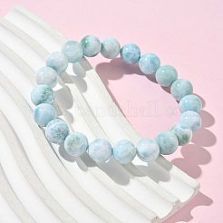 Круглые браслеты из натурального гемиморфита с бусинами для мужчин и женщин BJEW-B136-01C