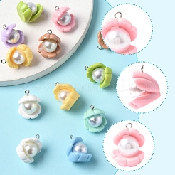 16 шт. 8 цвета непрозрачные подвески из смолы RESI-FS0002-02