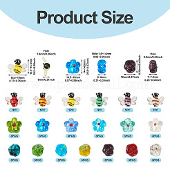 45шт. 19-х цветные наборы бусин лэмпворк ручной работы&nbsp;LAMP-TA0002-06