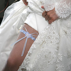 1 комплект эластичных подвязок для невесты из полиэстерового кружева&nbsp;AJEW-CP0007-36
