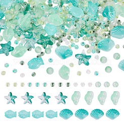 89 г прозрачных стеклянных шариков-спрей с краской 6 видов&nbsp;GLAA-TA0003-52B