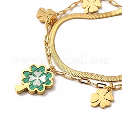 Многорядные браслеты из нержавеющей стали 304 с ионным покрытием (IP) BJEW-C035-10G