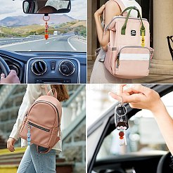 Брелок из железного стержня с бусинами KEYC-SZ0001-21