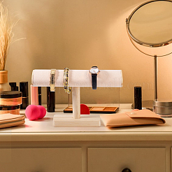 Подставки для браслетов из дерева и бархата ODIS-WH0061-40B