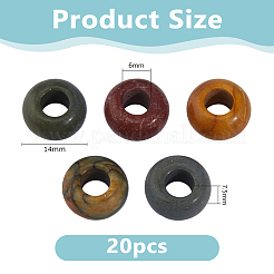 20 шт. натуральный камень пикассо/полихромная яшма европейские бусины&nbsp;G-DC0001-59