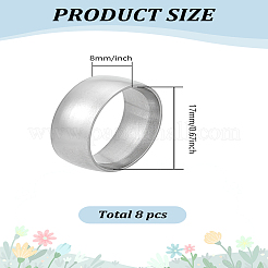 8 шт. простое кольцо из нержавеющей стали для женщин&nbsp;RJEW-LP0001-06
