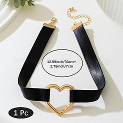 1 шт. колье-чокер из искусственной кожи в форме сердца для женщин NJEW-CL0001-04