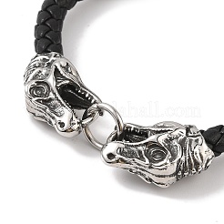 Плетеные браслеты из кожаного шнура из микрофибры BJEW-B096-19F