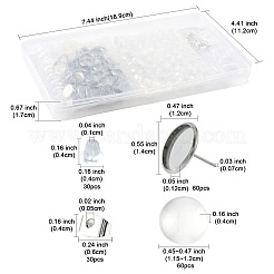 Наборы для изготовления плоских круглых сережек-гвоздиков своими руками DIY-FS0009-21