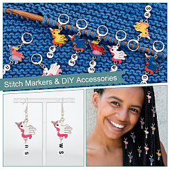 Подвесные маркеры петель с замком из сплава эмали и акрила HJEW-AB00110