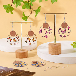 Наборы для самостоятельного изготовления плоских круглых сережек-бабочек&nbsp;DIY-TA0012-29