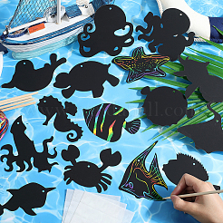 Наборы для украшения подвесок из радужной бумаги с царапинами&nbsp;DIY-WH20013-21B