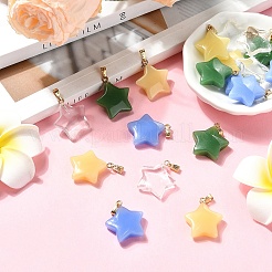 20шт 4 цвета стеклянные подвески GLAA-YW0003-49