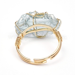 Самородки образуют натуральный кварц регулируемые кольца для пальцев RJEW-E166-05
