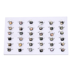 Открытое кольцо-манжета на палец из натурального жемчуга с черной ракушкой PEAR-N022-C01