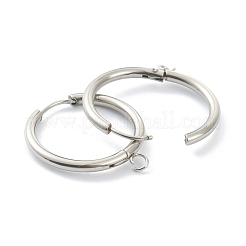 Фурнитура для сережек-колец Huggie Hoop из нержавеющей стали 201 STAS-P283-01L-P