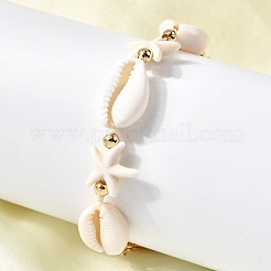 Браслеты из ракушек морских звезд для женщин&nbsp;BJEW-F520-05G