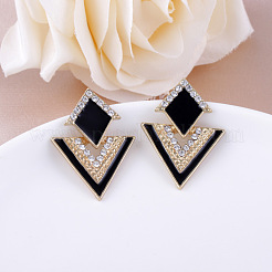 Серьги-гвоздики с подвесками из сплава в форме ромба и треугольника&nbsp;FS-WGA71B0-04