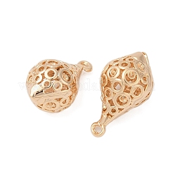 Полые латунные подвески со стразами KK-G532-07G