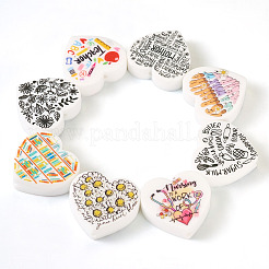 8 шт. 8 стильных силиконовых фокусных бусины в форме сердца SIL-TA0001-70