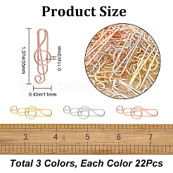 66 шт. 3-х цветные металлические скрепки AJEW-CP0005-63