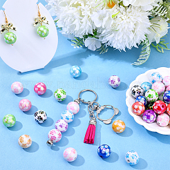 50шт 2 стиля непрозрачные акриловые бусины&nbsp;OACR-SC0002-60