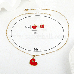 201 комплект из серег-гвоздиков и ожерелий из нержавеющей стали с эмалью EI2079-1