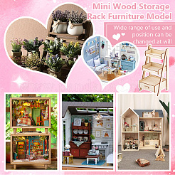 Мини-модель деревянной стеллажа для хранения мебели AJEW-WH0419-70