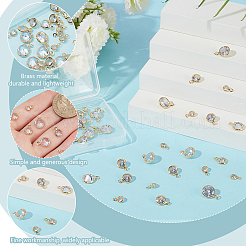 48 шт. 3 стиля латунных подвесок с микропаве из прозрачного кубического циркония&nbsp;FIND-GO0003-37