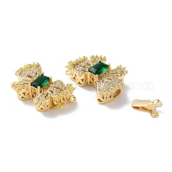 Латунные застежки из прозрачного кубического циркония с микропаве KK-F867-37G