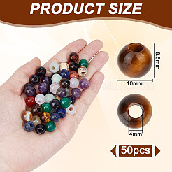 50 шт. европейские бусины из смешанных драгоценных камней G-OC0005-55