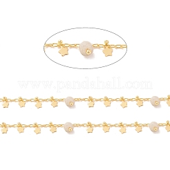 Цепочки из бисера из натурального белого лабрадорита CHC-K012-02G-03